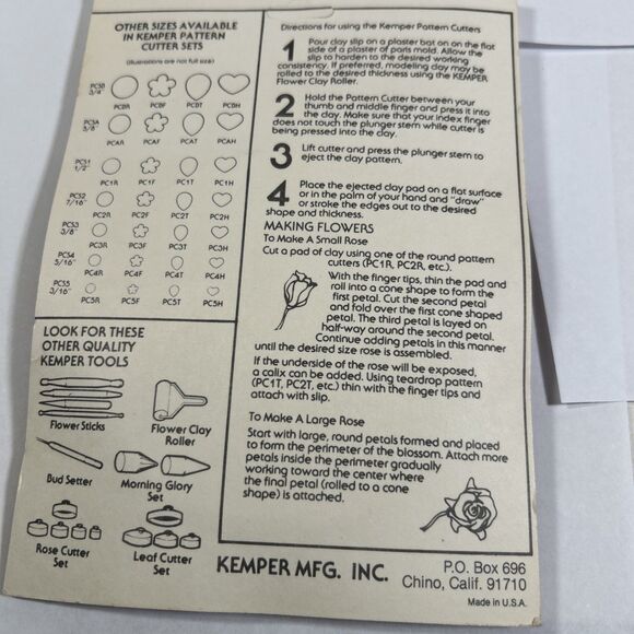 Vintage New Old Stock Kemper Tools Clay Pattern Cutters Set PCS1 - 1/2" - Sealed - Picture 7 of 10